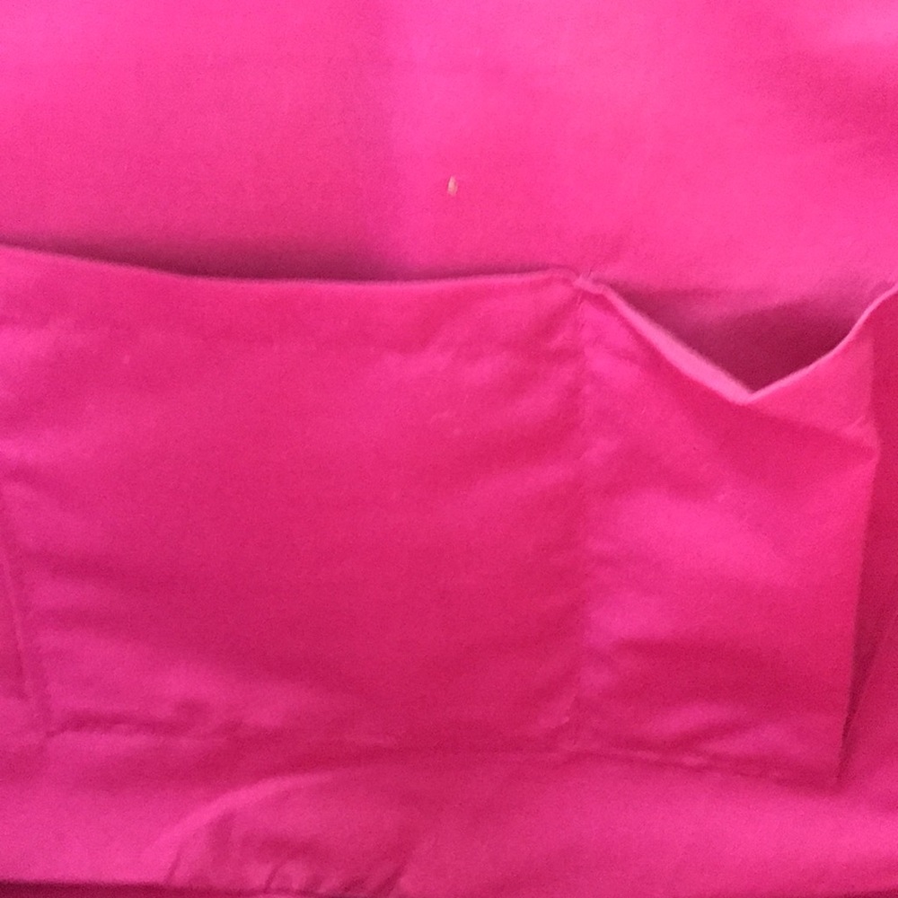 Vintage Woven Straw Floral Tote with Bamboo Handles & Solid Pink Lining - Picture 12 of 17